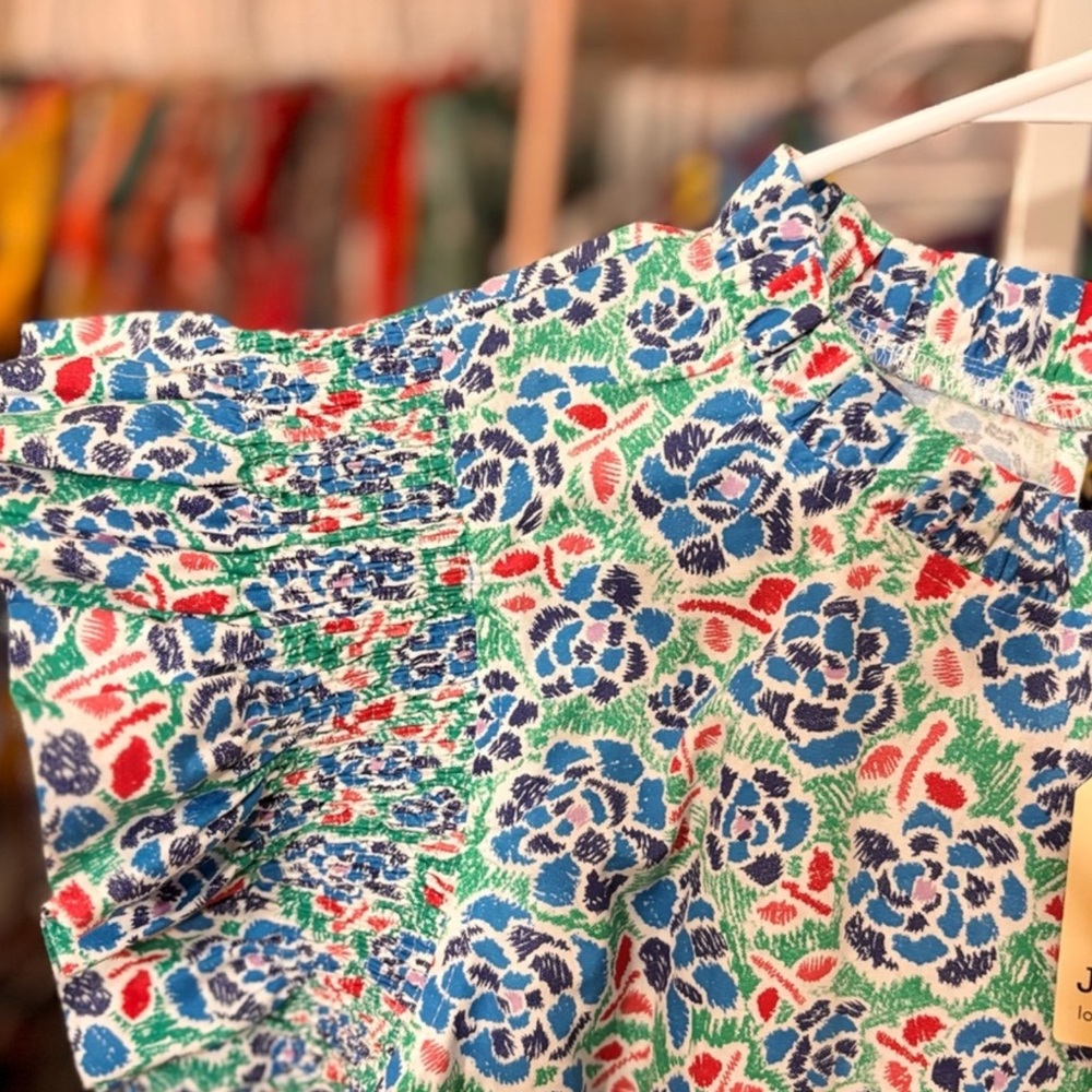 JODIFL Floral Ruffle Sleeve Blouse - Blue, Green and Red: New With Tags - Picture 4 of 4